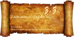 Zadravecz Zalán névjegykártya